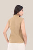 Sleeveless top in faux cashmere cotton blend